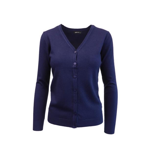 Cardigan, univers fashion tricotat fin , inchidere cu 7 nasturi, albastru, s-m