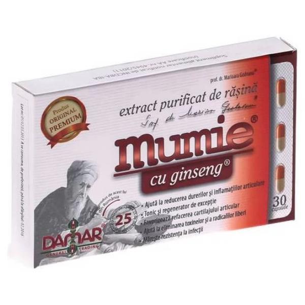 Short life - extract purificat de rasina mumie cu ginseng damar general, 30 capsule