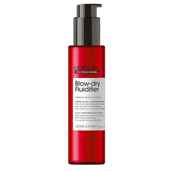 Crema de Ingrijire pentru Par Normal si Sensibilizat – L'Oreal Professionnel Serie Expert Blow-dry Fluidifier Creme 10-in-1 for Normal to Senzitised Hair, 150 ml 10-in-1 imagine 2022