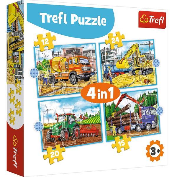 Puzzle 4 in 1. utilaje constructii