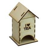 Cutie pliculete ceai Love Tea, lemn natur, 10 x 10 x 17 cm 