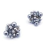 Cercei argintii rotunzi cu perle, Zia Fashion, Little Silver Drops