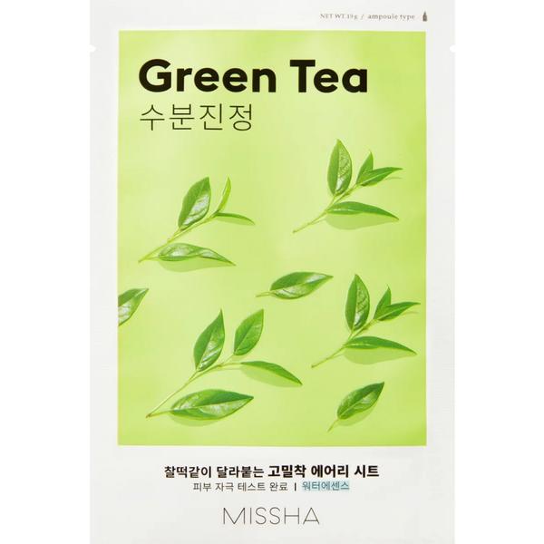 Masca cu extract de ceai verde – ten uscat Airy Fit Sheet Mask (Green Tea), Missha, 19g esteto.ro