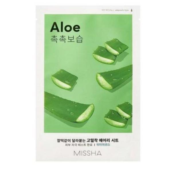 Masca cu extract de aloe – vitalitate airy fit sheet mask (aloe), missha, 19g