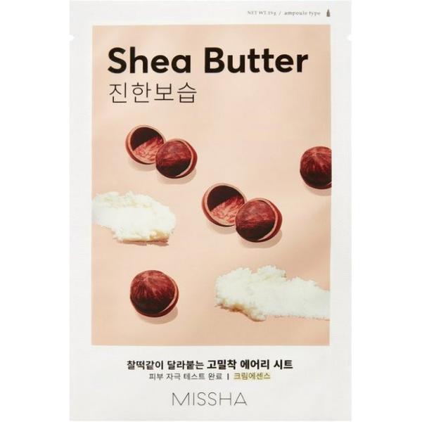 Masca cu extract de unt de shea – hidratanta Airy Fit Sheet Mask (Shea Butter), Missha, 19g esteto.ro