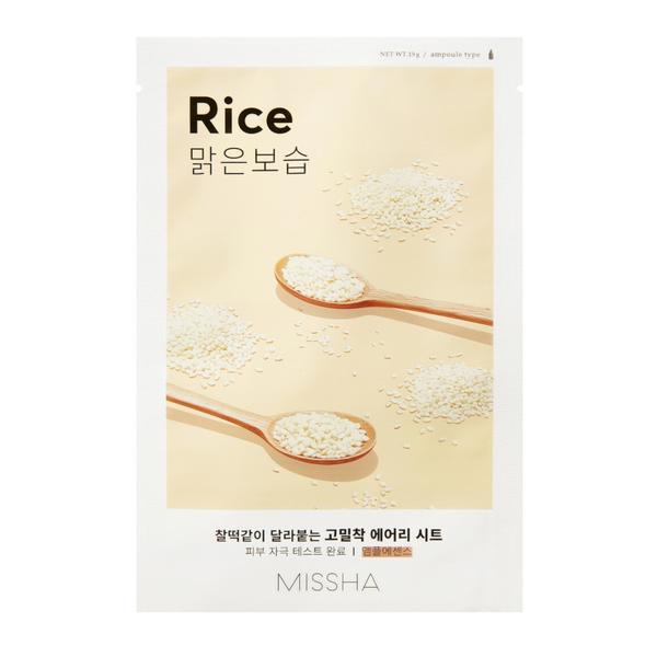 Masca cu extract de orez – ten radiant Airy Fit Sheet Mask (Rice), Missha, 19g esteto.ro