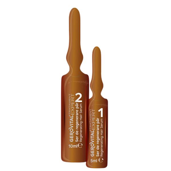 Fiole cu Ser de Regenerare pentru Par - Gerovital Tratament Expert for Hair Regenerating Hair Serum, 2 fiole