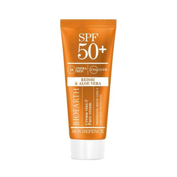 Crema solara ten spf50 cu ganoderma si aloe sun defence bioearth 50 ml