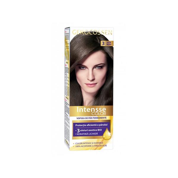 Vopsea de păr permanentă gerocossen intensse color 3 Şaten mediu, 50ml