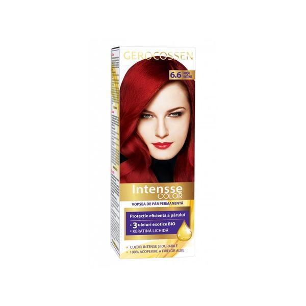 Vopsea de păr permanentă gerocossen intensse color 6.6 roşu intens, 50ml