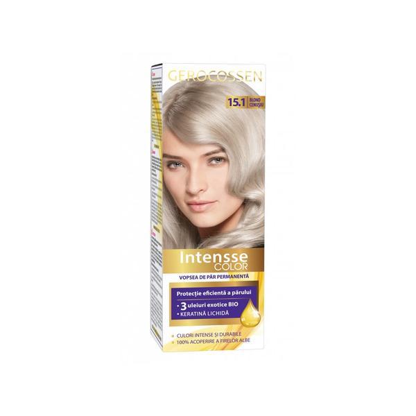 Vopsea de păr permanentă gerocossen intensse color 15.1 blond cenuşiu, 50ml