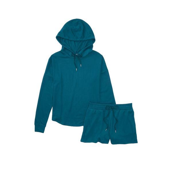 Trening dama, glow waffle hoodie and short set, victoria's secret, albastru, s intl