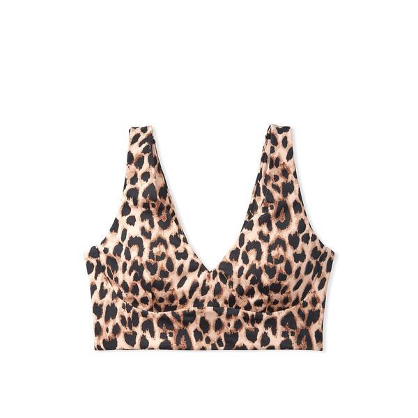 Bustiera sport dama,victoria's secret,unlined essential plunge bralette,animal print,s