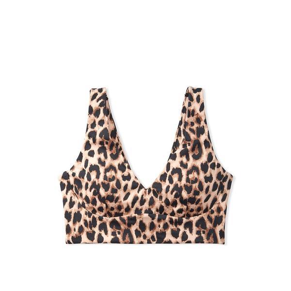 Bustiera sport dama,Victoria&#039;s Secret,Unlined Essential Plunge Bralette,Animal Print,S