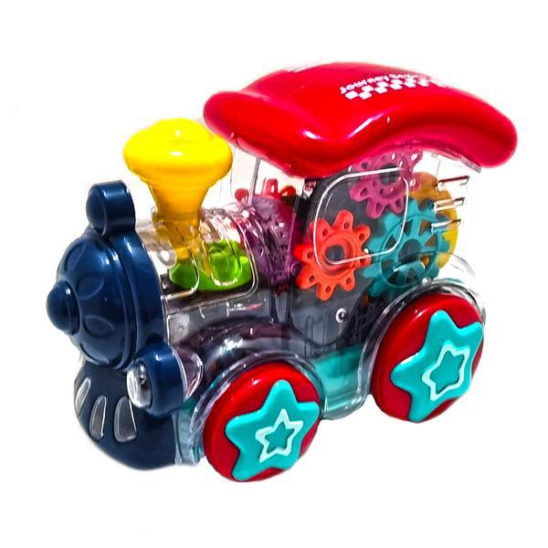 Locomotiva 15 cm multicolora cu sunete si proiectie lumini