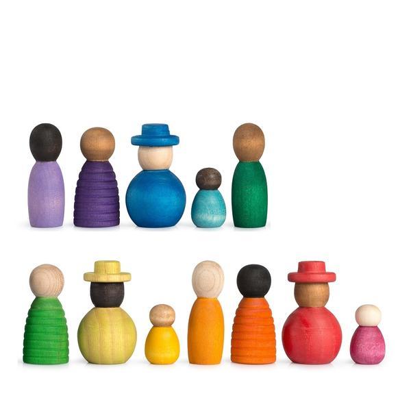 Figurine together - 12 piese din lemn pentru joc liber