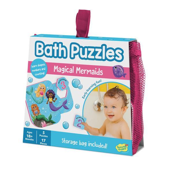 Puzzle de baie pentru bebelusi cu piese mari de spuma cu sirene - magical mermaid bath puzzle