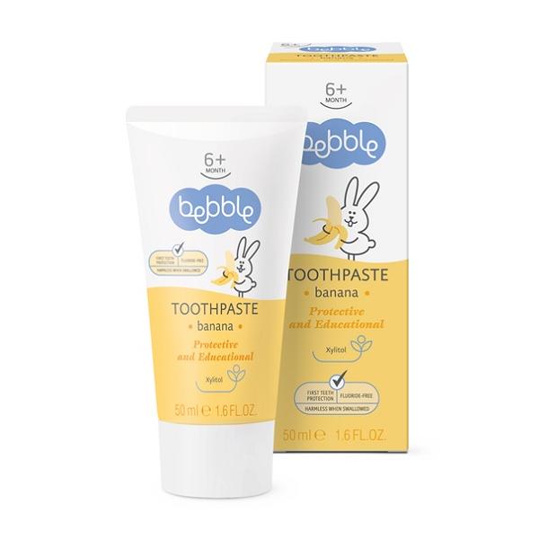 Pasta de Dinti pentru Copii (6 Luni +) cu Aroma de Banana - Bebble Toothpaste Banana, 50 ml