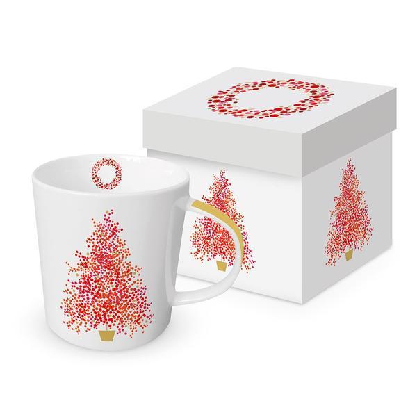 Cana pentru ceai, cafea, model Craciun in familie, 350ml, cutie cadou