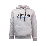 Hanorac pentru barbat, Univers Fashion, vatuit la interior, imprimeu 'Greatland', gri deschis, XL