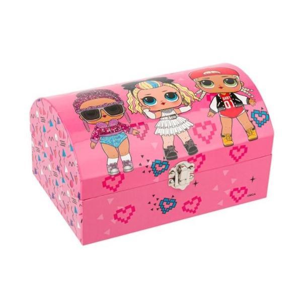Cutie tip cufar cu inchidere metalica si accesorii incluse, design lol
