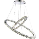 Candelabru Pendul Lumina Led Oval, Pandantiv de cristal din sticla, cu doua inele (40 + 60cm) TotulPerfect