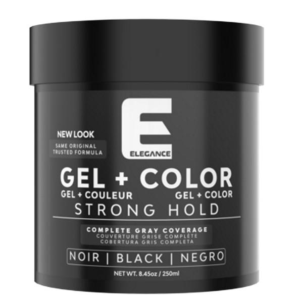 Gel de Par Negru – Elegance Gel + Color Strong Hold Black, 250 ml Elegance imagine pret reduceri