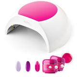 Set Manichiura Lampa Unghii LED Unghii 48W SunOne Profesionala Pink + 3 Geluri Uv Color Perfect