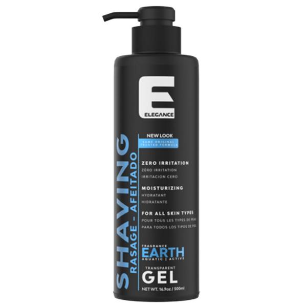 Gel Transparent pentru Barbierit – Elegance Shaving Transparent Gel Earth, 500 ml Elegance
