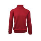 Pulover, Univers Fashion, tricotat fin cu terminatii striate, cu guler inalt, rosu, 2XL