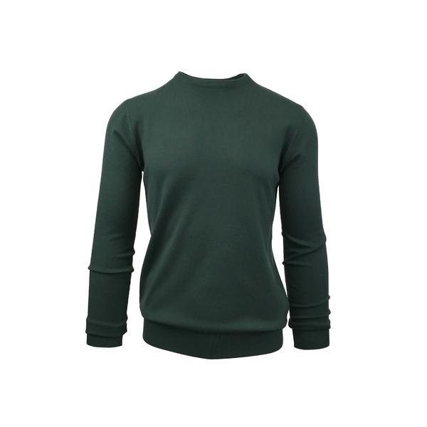 Pulover, Univers Fashion, tricotat fin cu terminatii striate, cu decolteu la baza gatului, verde, 2XL