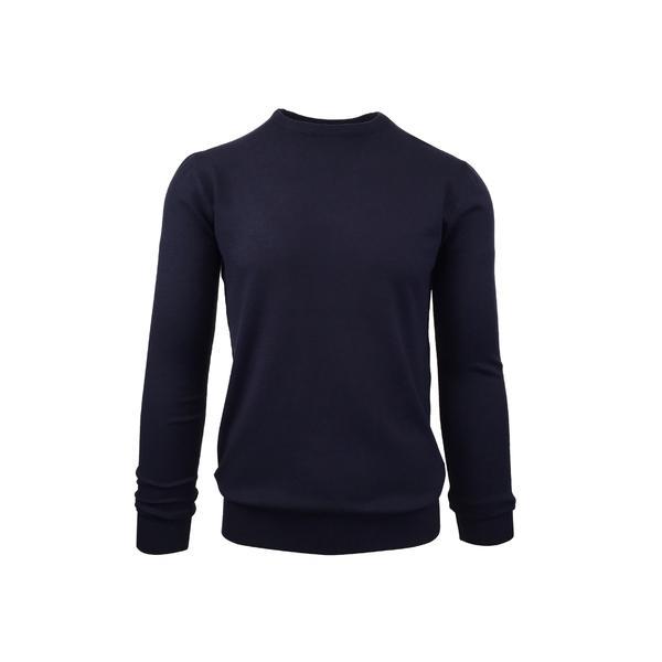 Pulover, Univers Fashion, tricotat fin cu terminatii striate, cu decolteu la baza gatului, bleumarin, 2XL