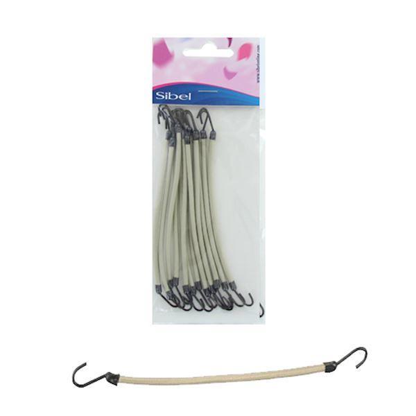 Elastice profesionale cu carlig culoare bej 12 buc
