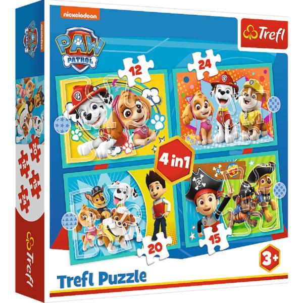 Puzzle 4 in 1. patrula catelusilor