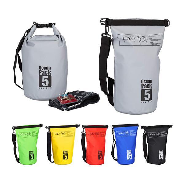 Geanta impermeabila outdoor 5L pentru pentru navigatie, rafting, ski, Ultra-usoara, PVC, Gri