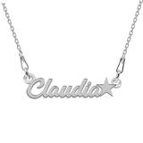 Colier Argint 925, Steluta, Nume Claudia, 45 cm