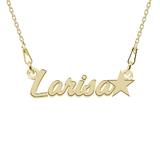 Colier Argint Placat cu Aur 24 karate, Steluta, Nume Larisa, 45 cm