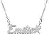 Colier Argint, Steluta, Nume Emilia 45 cm