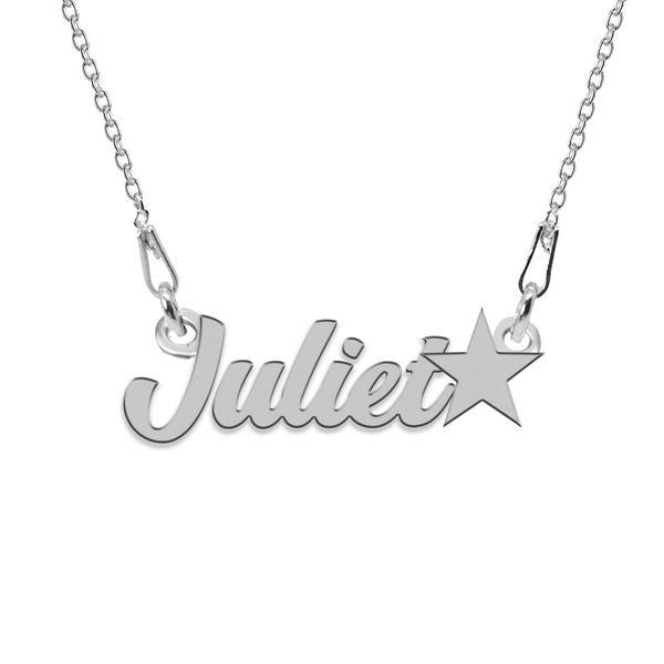 Colier argint, steluta, nume juliet 45 cm