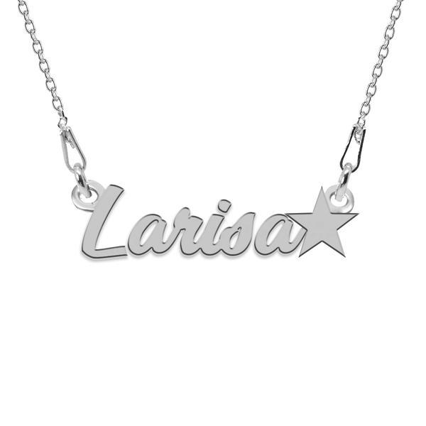 Colier argint, steluta, nume larisa 45 cm