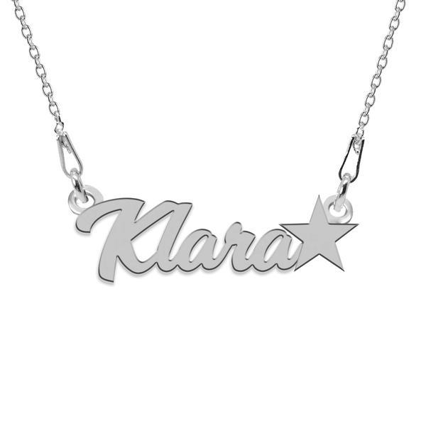 Colier argint, steluta, nume klara 45 cm
