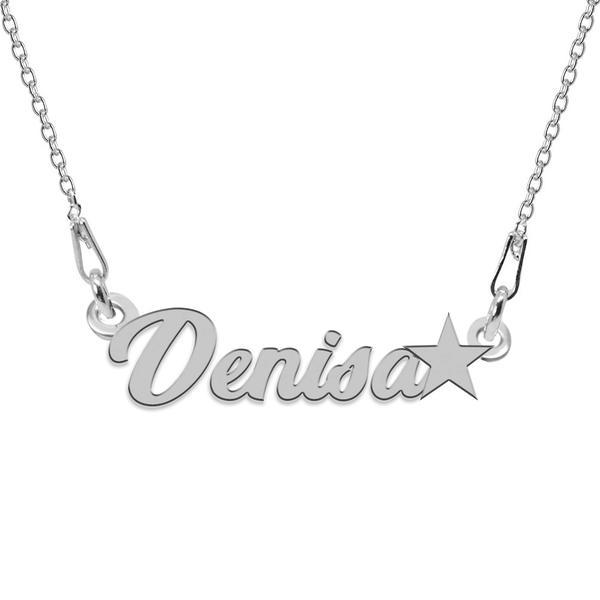 Colier argint, steluta, nume denisa 45 cm