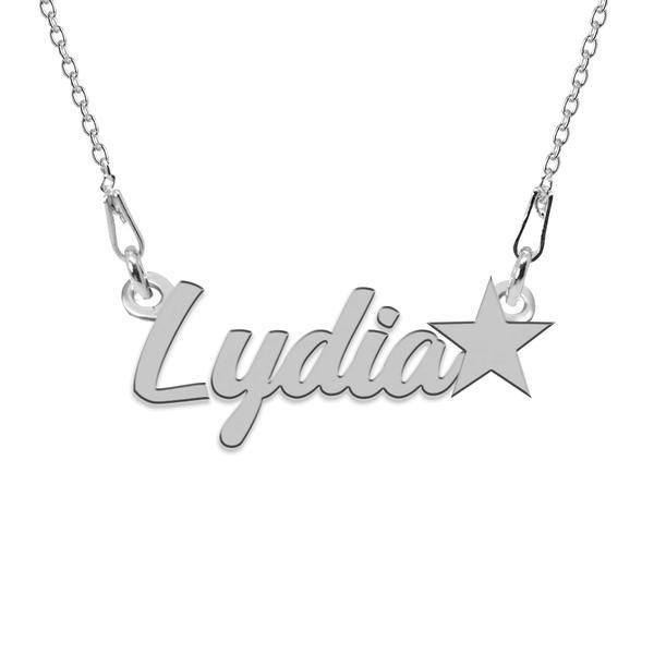 Colier argint, steluta, nume lydia 45 cm