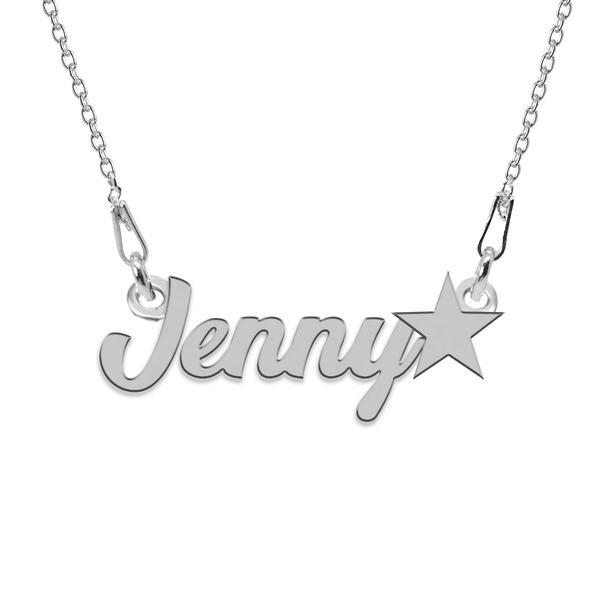 Colier argint, steluta, nume jenny 45 cm