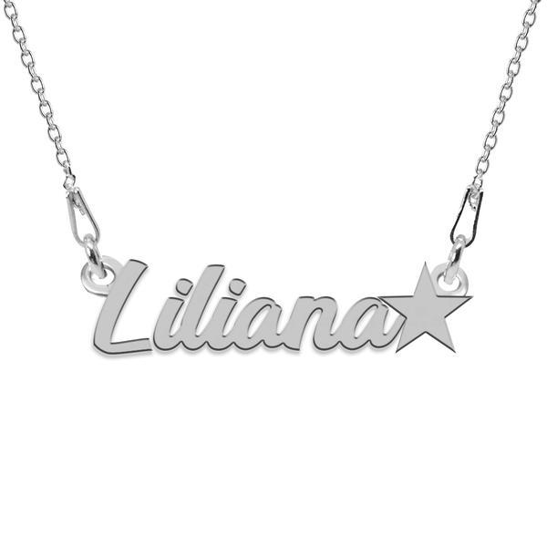 Colier argint, steluta, nume liliana 45 cm