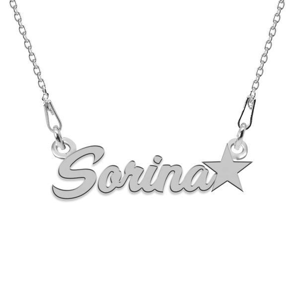 Colier argint, steluta, nume sorina 45 cm