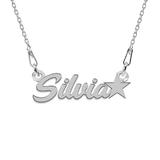 Colier Argint, Steluta, Nume Silvia 45 cm