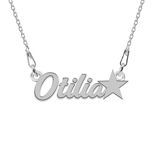 Colier argint, steluta, nume otilia 45 cm