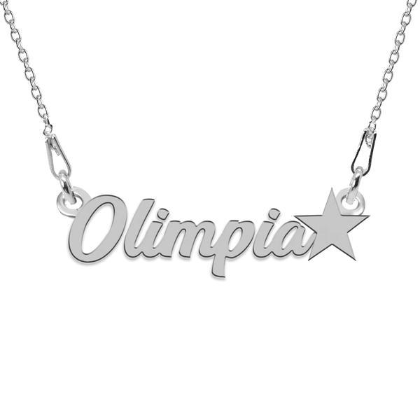 Colier argint, steluta, nume olimpia 45 cm