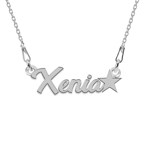 Colier argint, steluta, nume xenia 45 cm